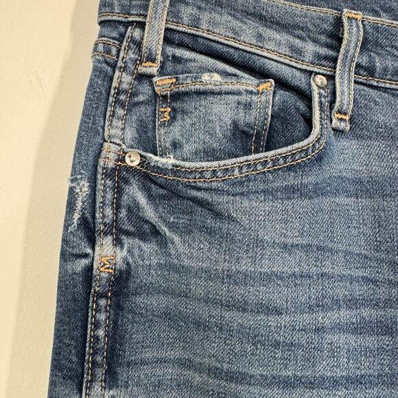 McGuire Denim Lido Jeans Blue Distressed Step Hem Ankle Mid Rise Boho Size 26 - Picture 3 of 14